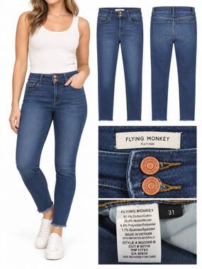 Flying Monkey 31 Platinum High Rise Skinny Raw Hem Jeans